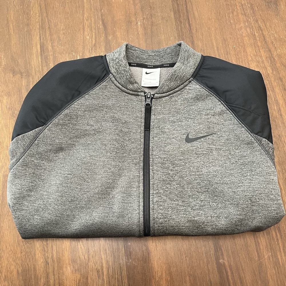 Nike Therma-FIT Men's M Charcoal/Black Training FZ Bomber Jacket DQ4852-071